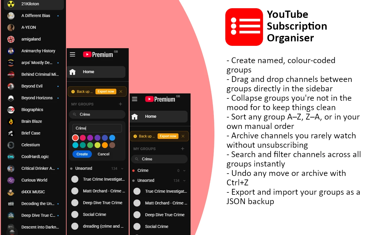 Building a YouTube Subscription Organiser
